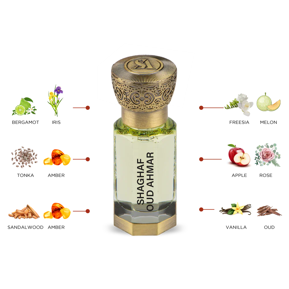 SWISS ARABIAN SHAGHAF OUD AHMAR CONCENTRATED PERFUME OIL 12ML