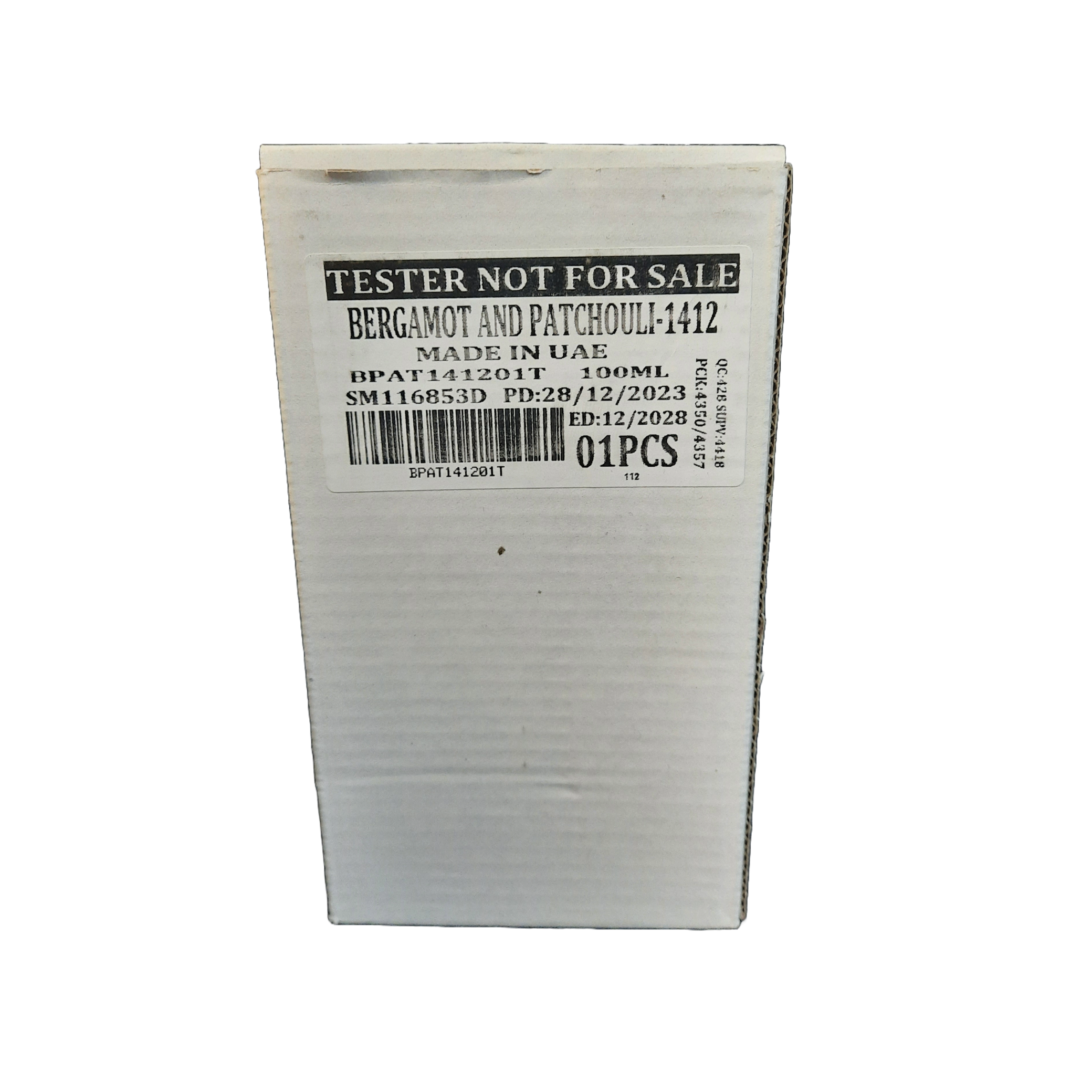 SWISS ARABIAN BERGAMOT AND PATCHOULI 100ML - TEST PACKAGING