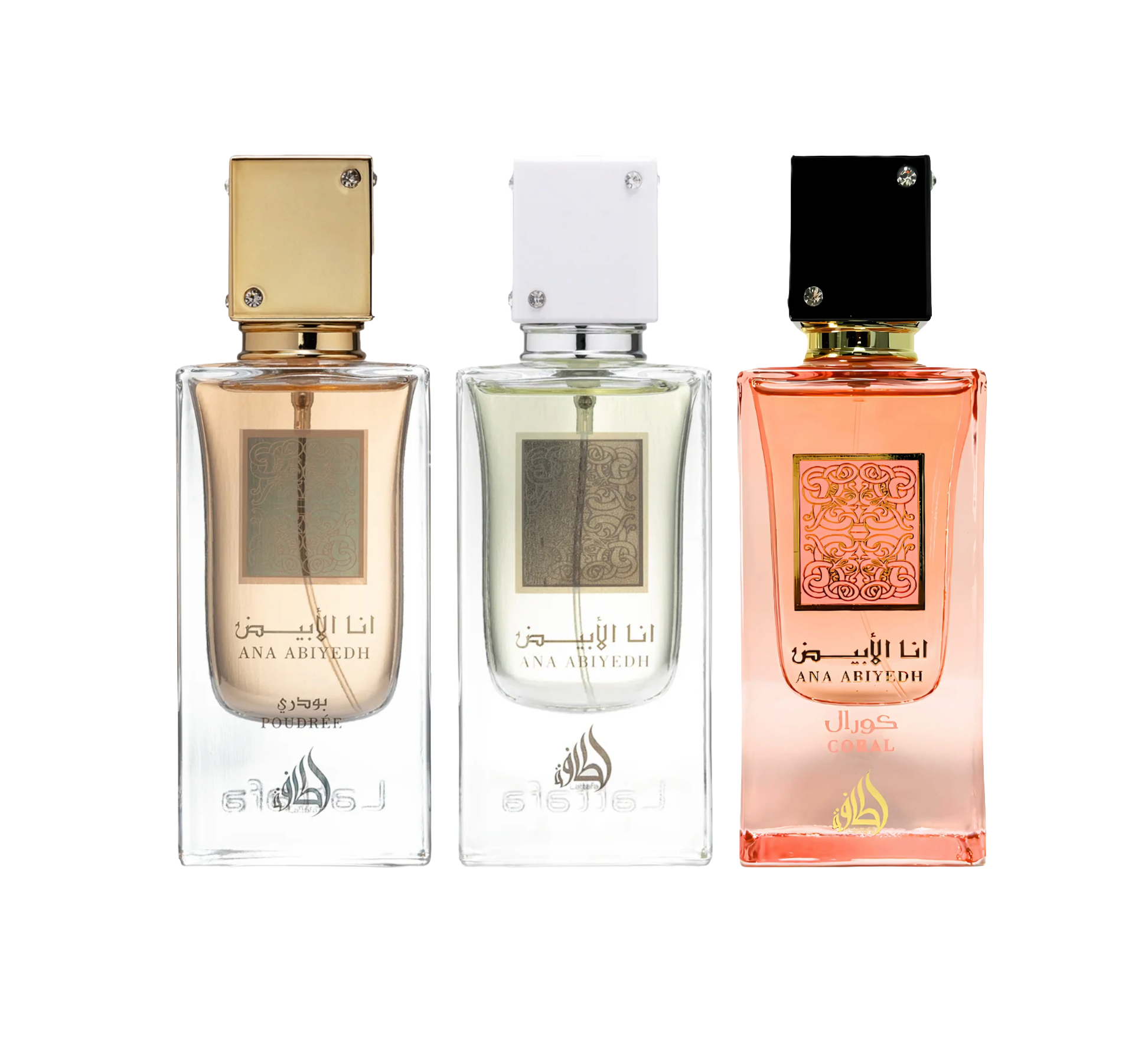 LATTAFA ANA ABIYEDH + CORAL + POUDRÉE DREI-PACK